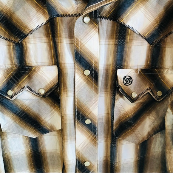 Wrangler Vintage Pearl Snap Plaid western shirt L - Picture 3 of 6